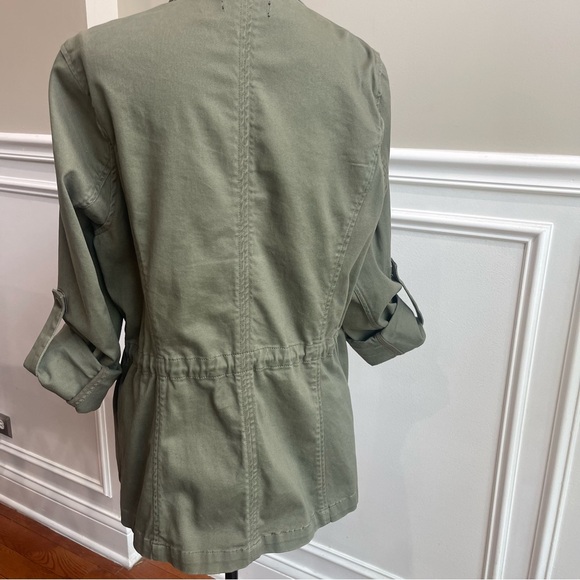 Max Studios Olive Green Soft Twill Utility Jacket Size Lg - Picture 8 of 10